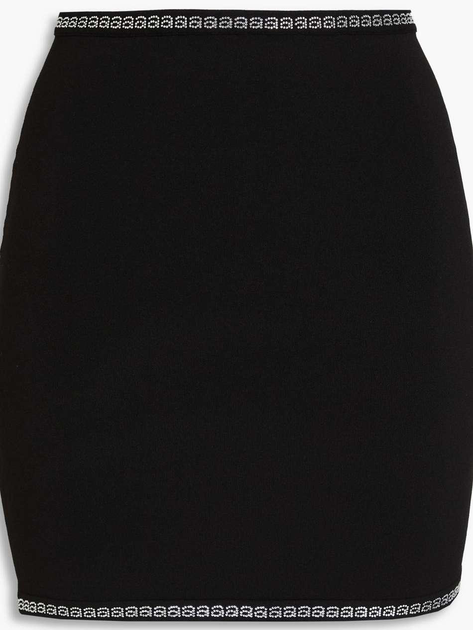 crystal-embellished stretch-jersey mini skirt