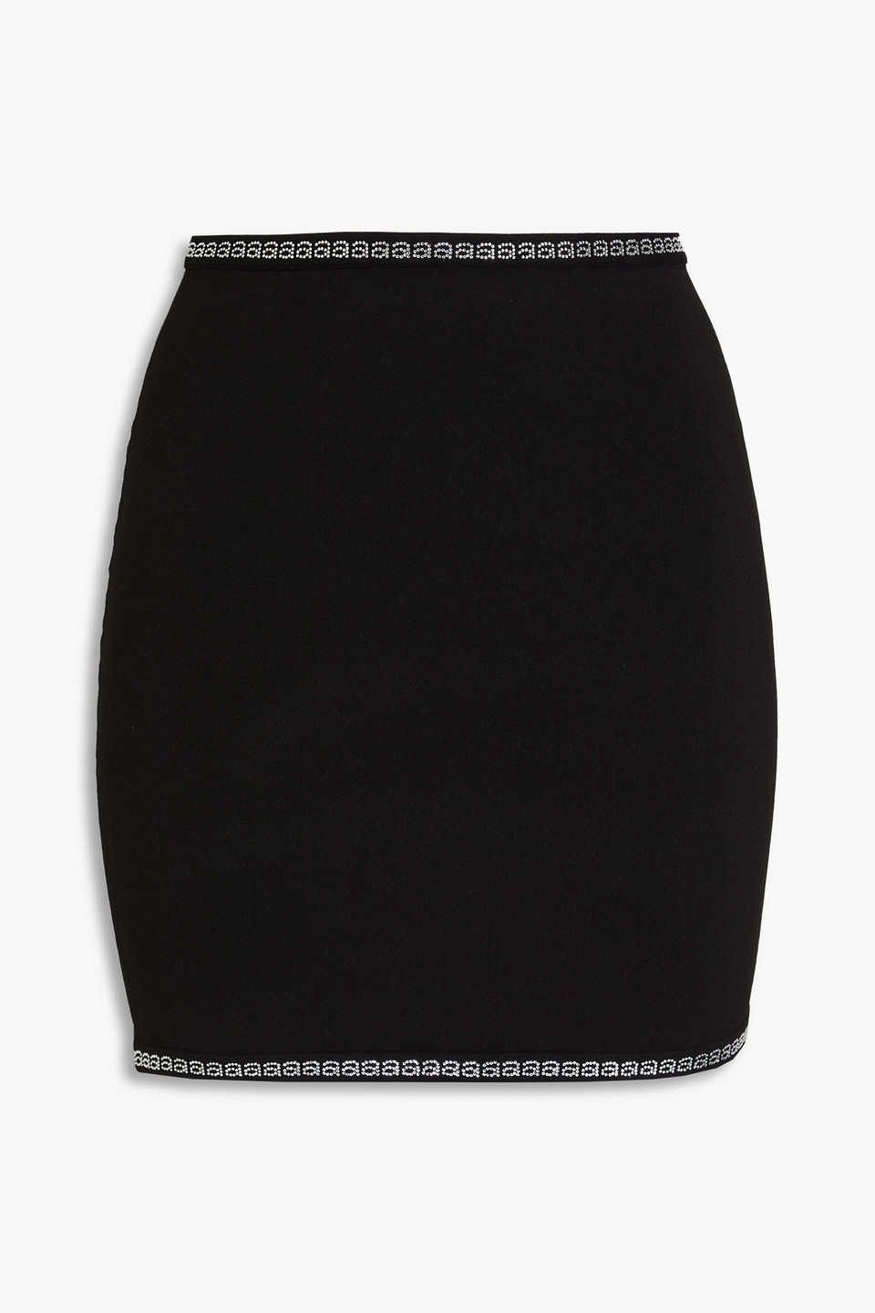 Alexander Wang Crystal-embellished Stretch-jersey Mini Skirt In Black