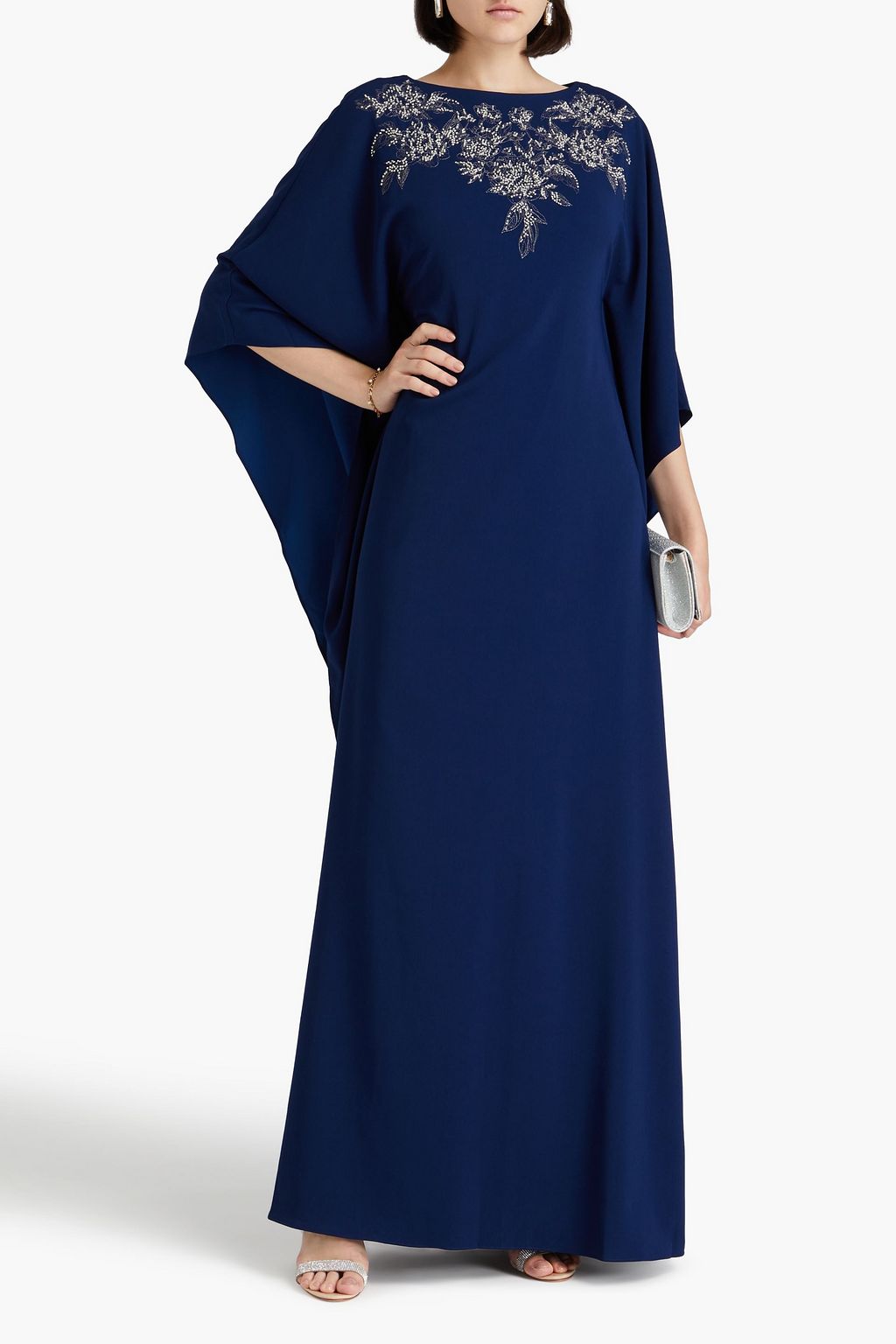 MARCHESA NOTTE قفطان من الكريب بتصميم مزركش
