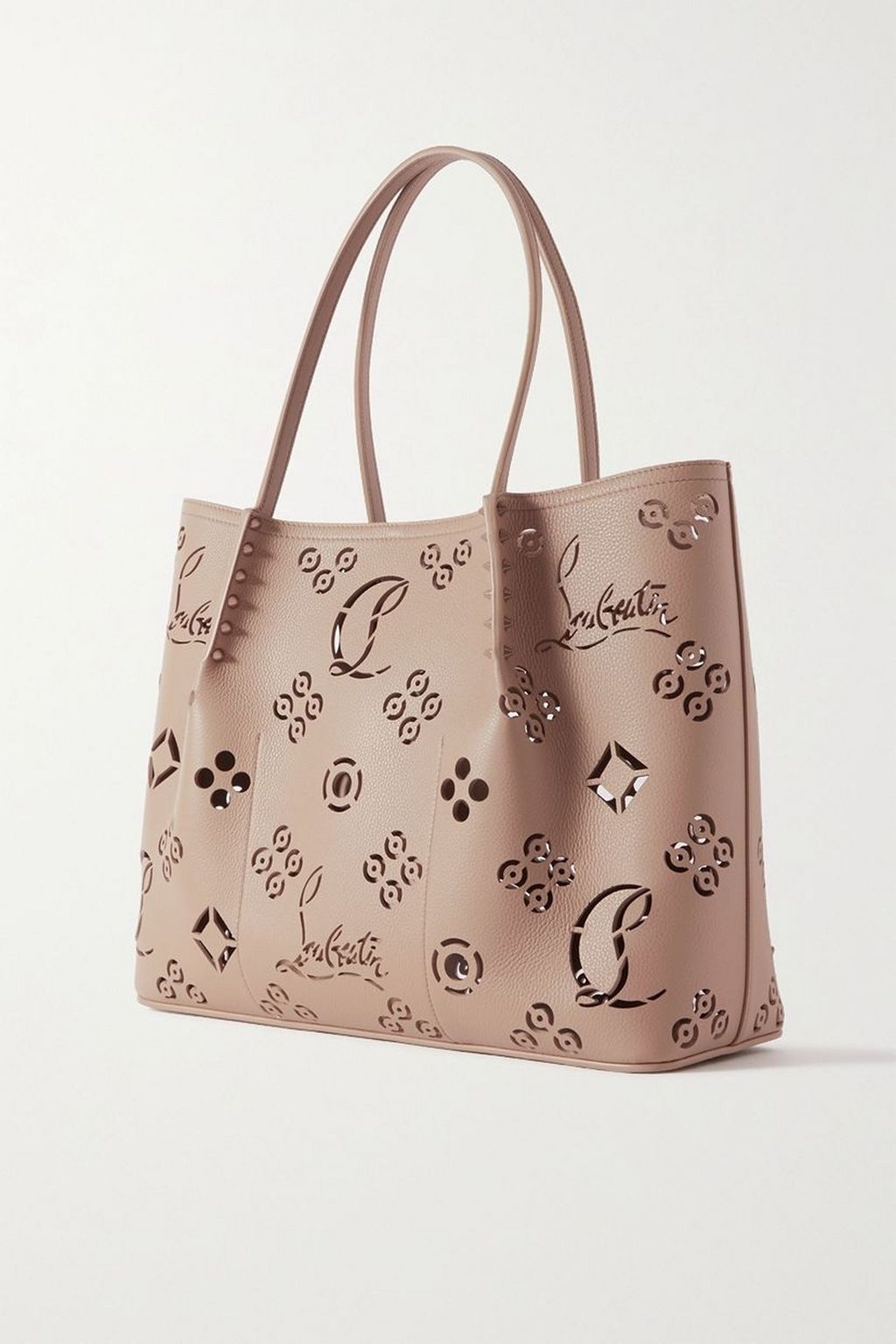 CHRISTIAN LOUBOUTIN Cabarock large studded laser-cut textured-leather tote