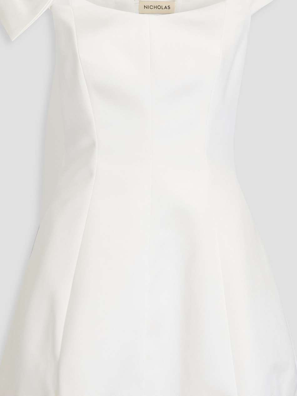 bow-detailed satin mini dress