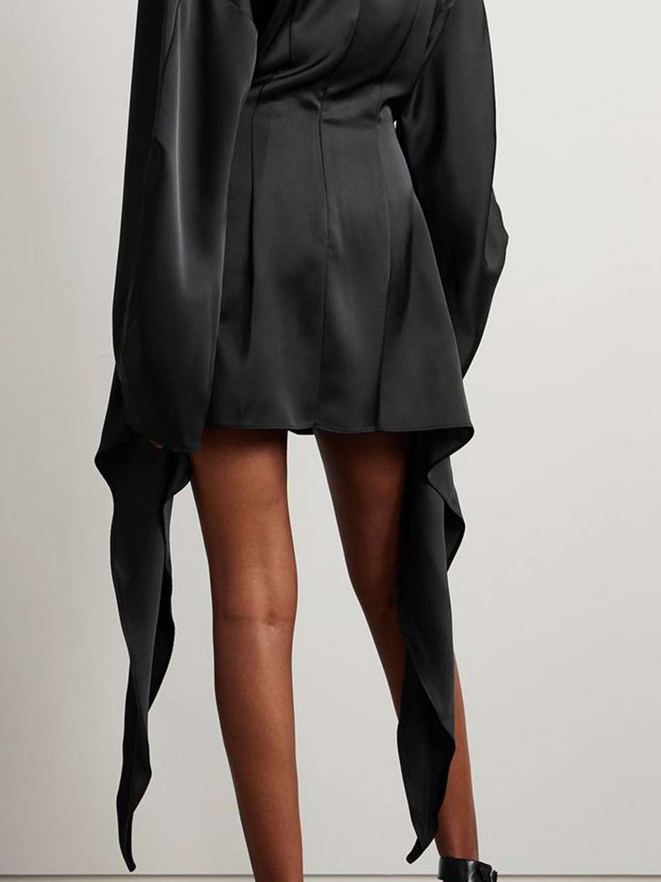 louie draped cutout satin mini dress