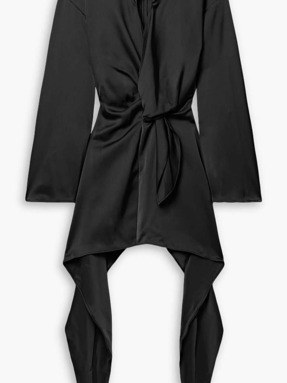 louie draped cutout satin mini dress
