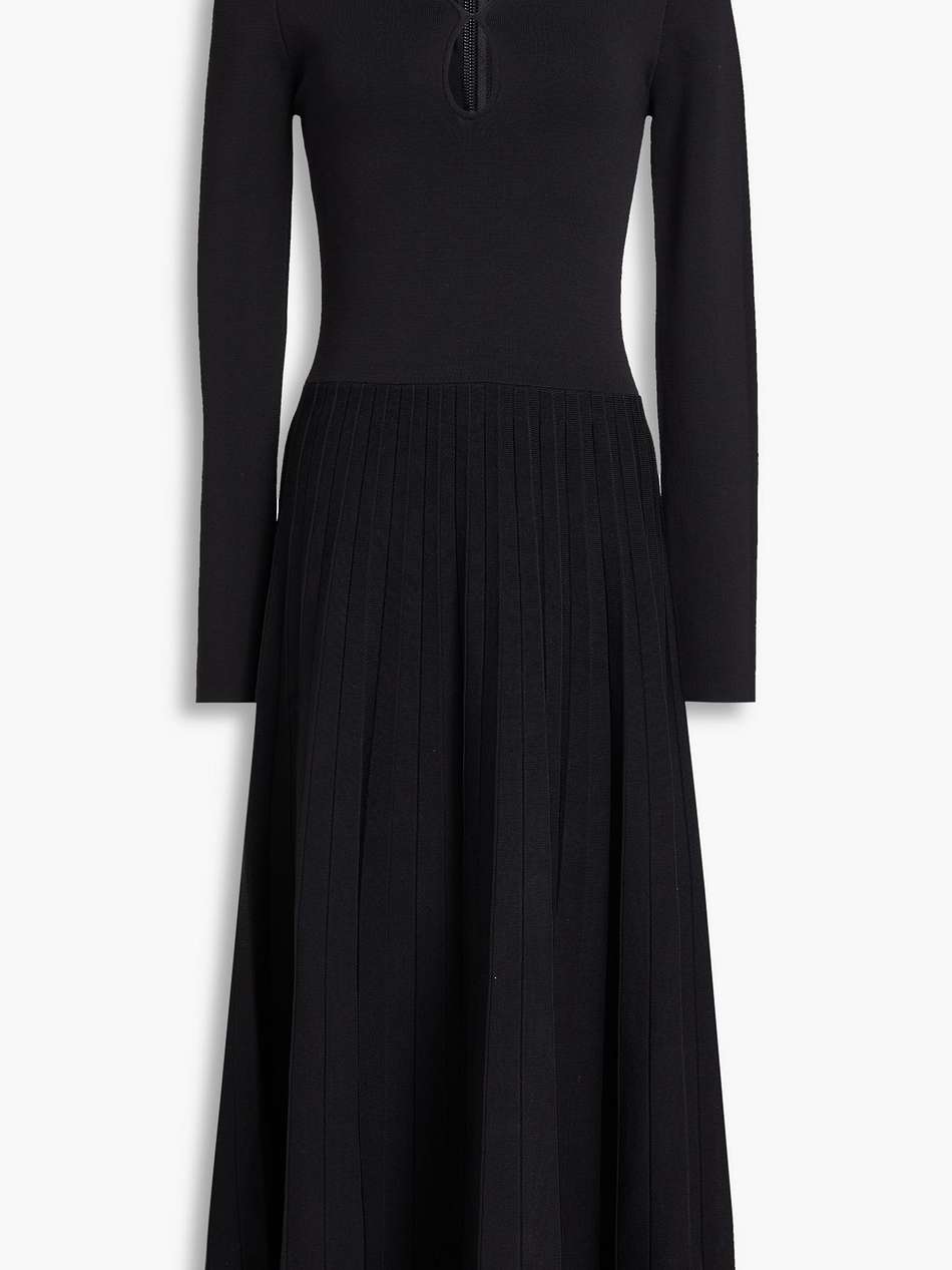 mackenzie cutout ribbed-knit midi dress