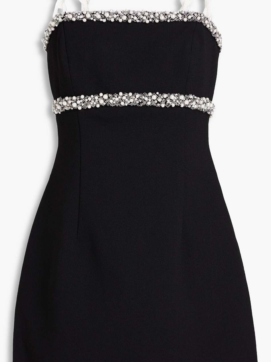 eva embellished crepe mini dress
