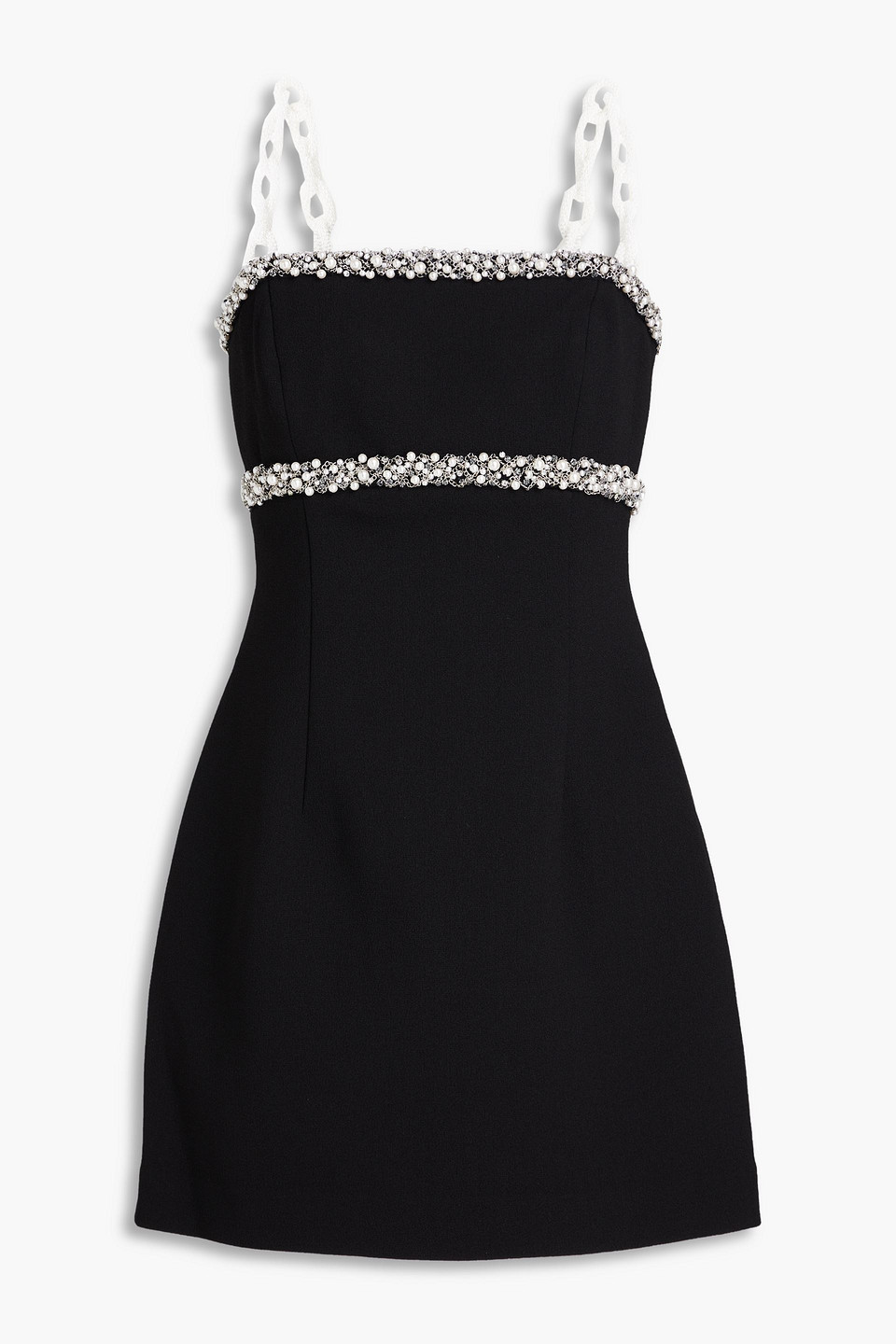 Rebecca Vallance Eva Embellished Crepe Mini Dress In Black