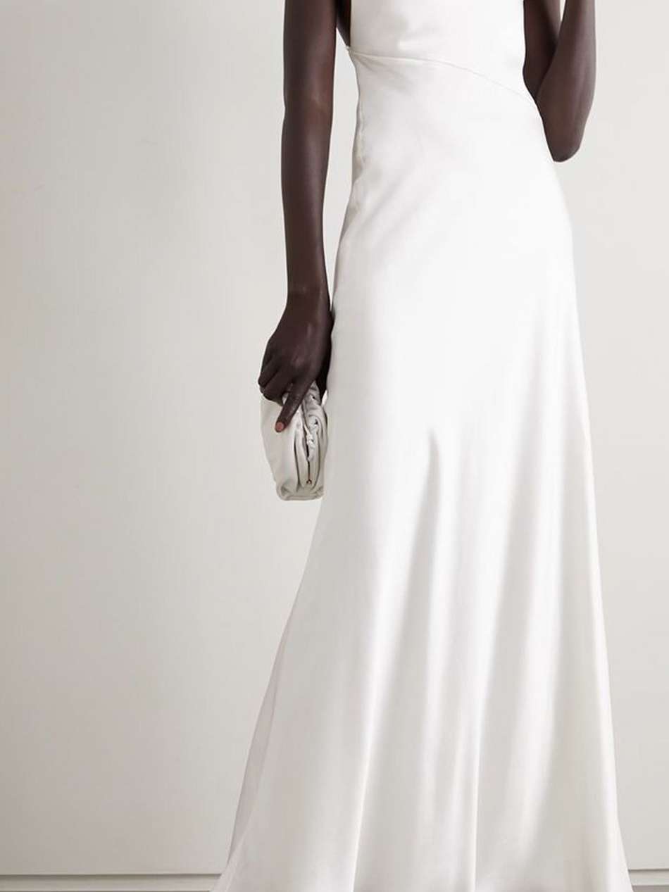 spetses open-back silk-satin gown