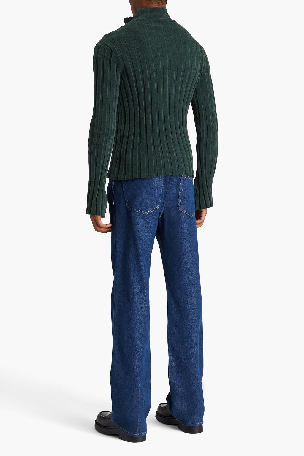ACNE STUDIOS كنزة رياضية من قماش الشنيل المصنوع من مزيج القطن المضلّع