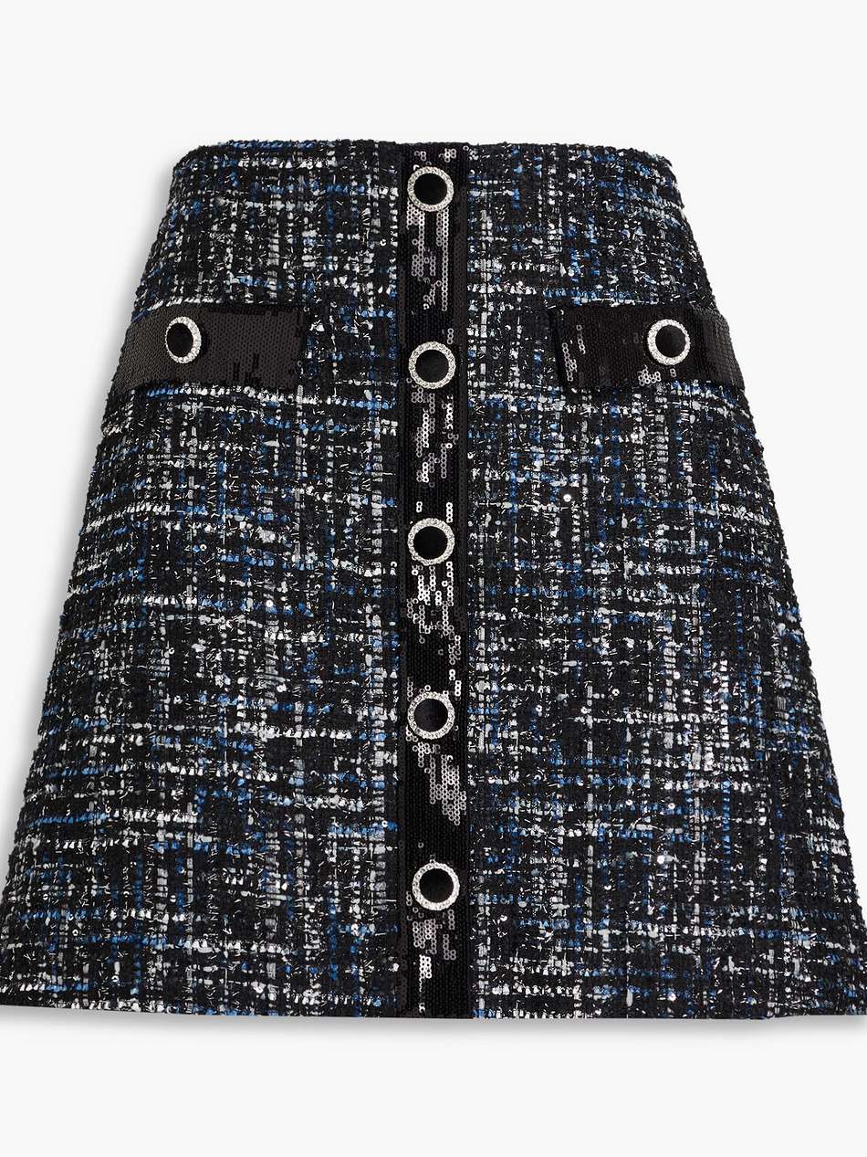 jacques embellished metallic tweed mini skirt