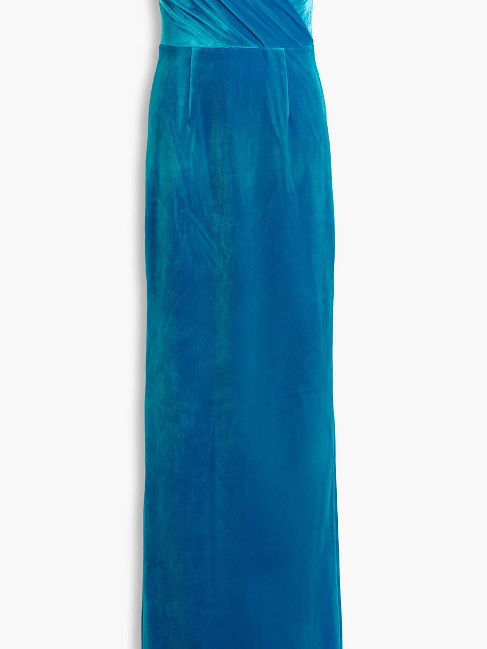 bernadette strapless stretch-velvet gown