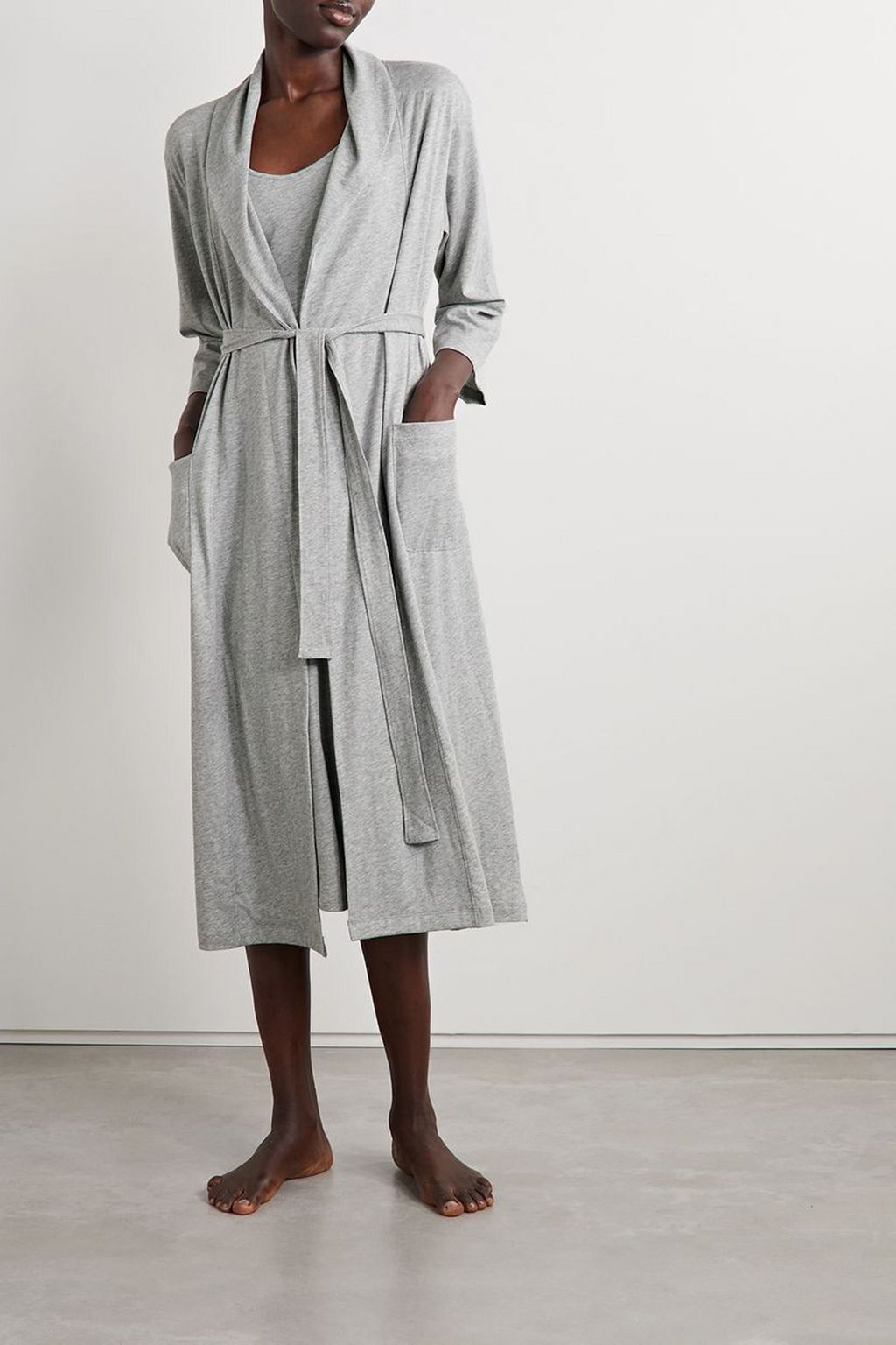SKIN Carina Pima cotton-jersey robe