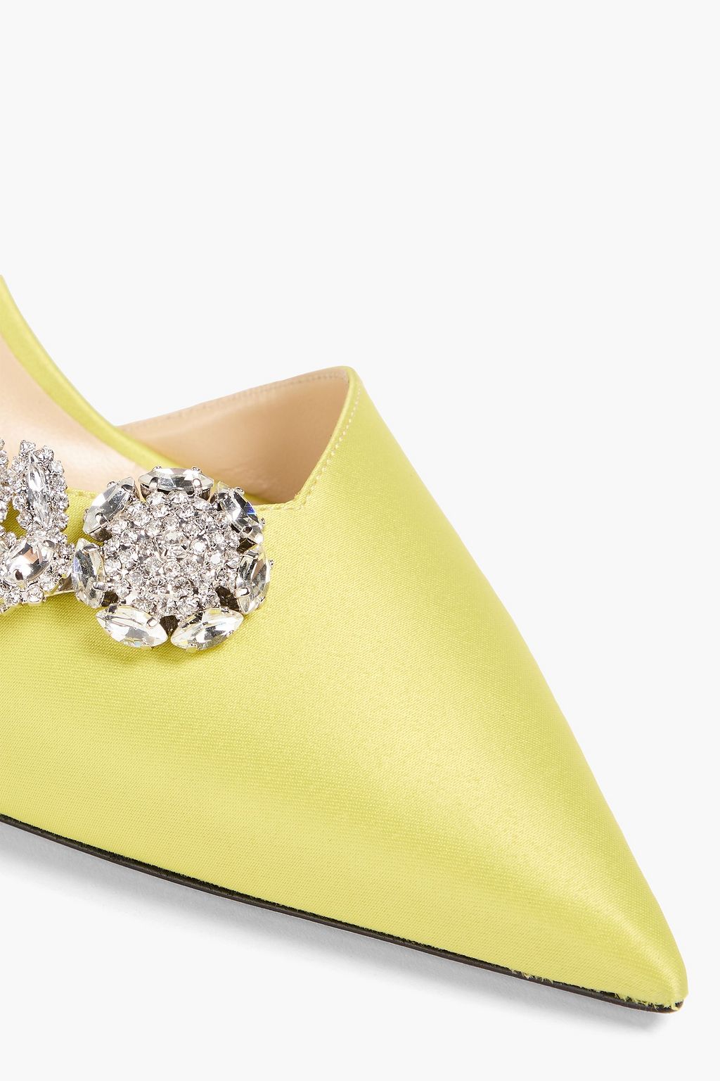 JIMMY CHOO Crystal-embellished sateen pumps
