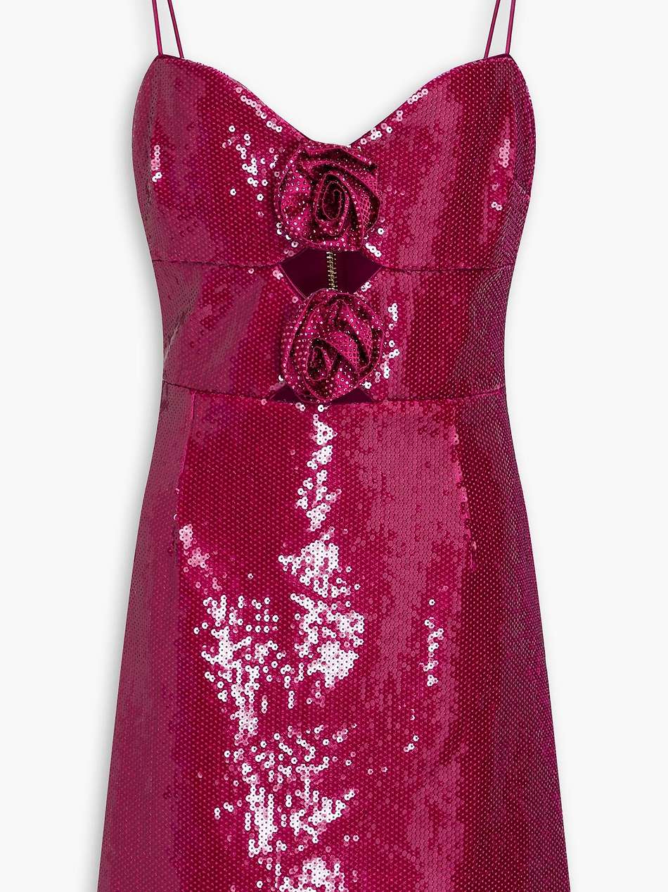 courtney floral-appliquéd sequined tulle mini dress