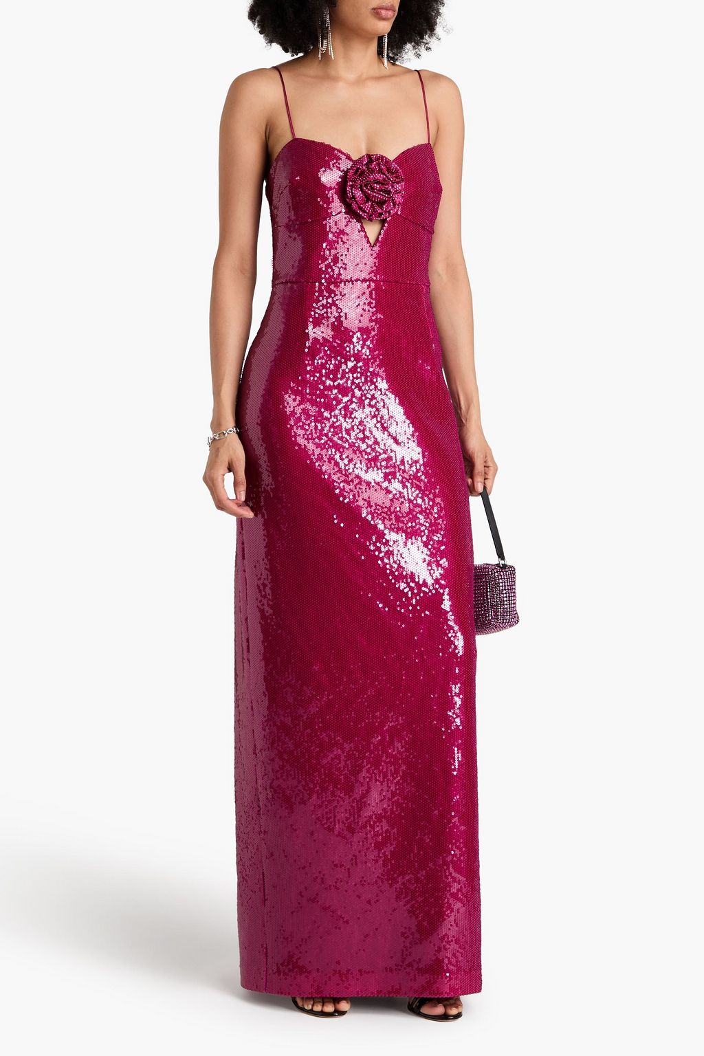 REBECCA VALLANCE Courtney cutout embellished stretch-tulle gown