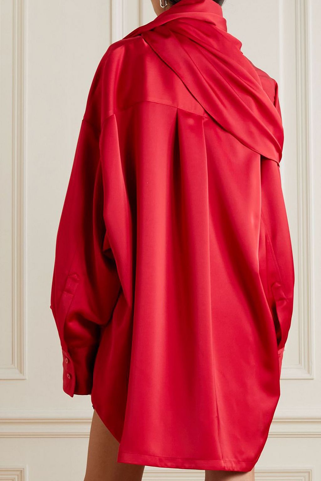 THE ATTICO Bonnie draped satin blouse