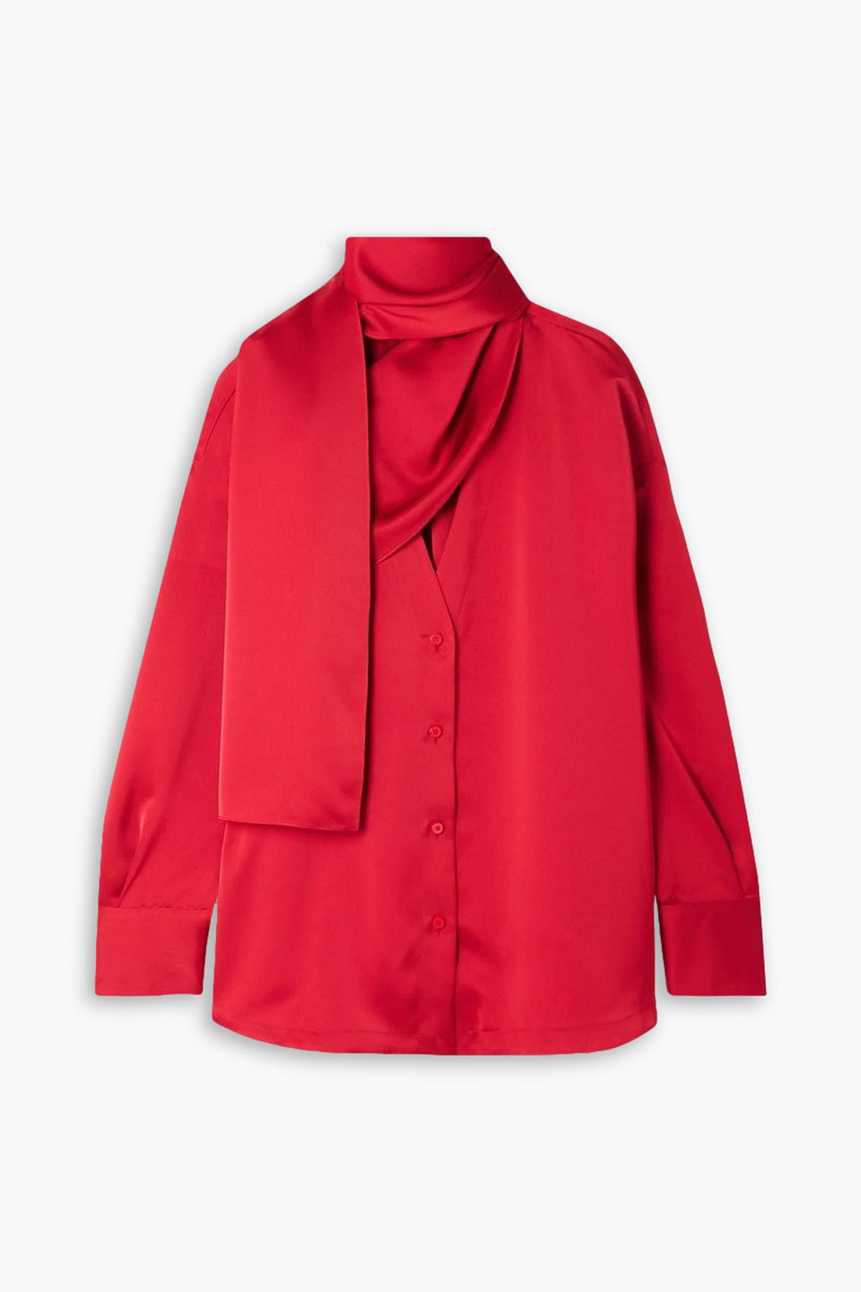 Bonnie draped satin blouse