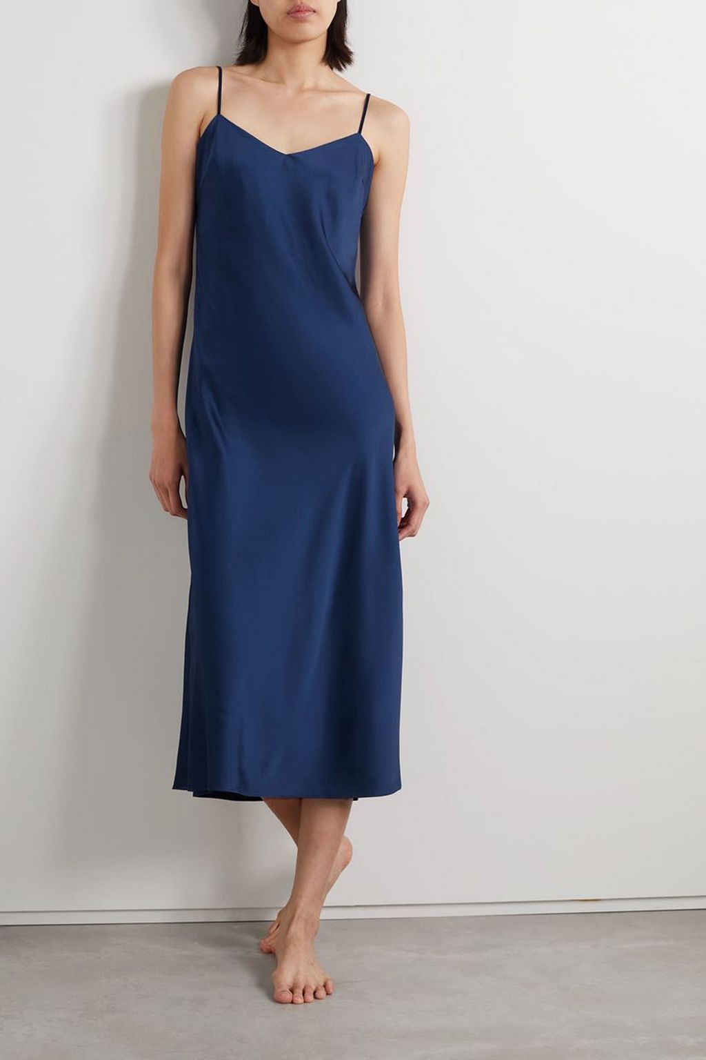 SKIN Trisha stretch-silk satin midi dress
