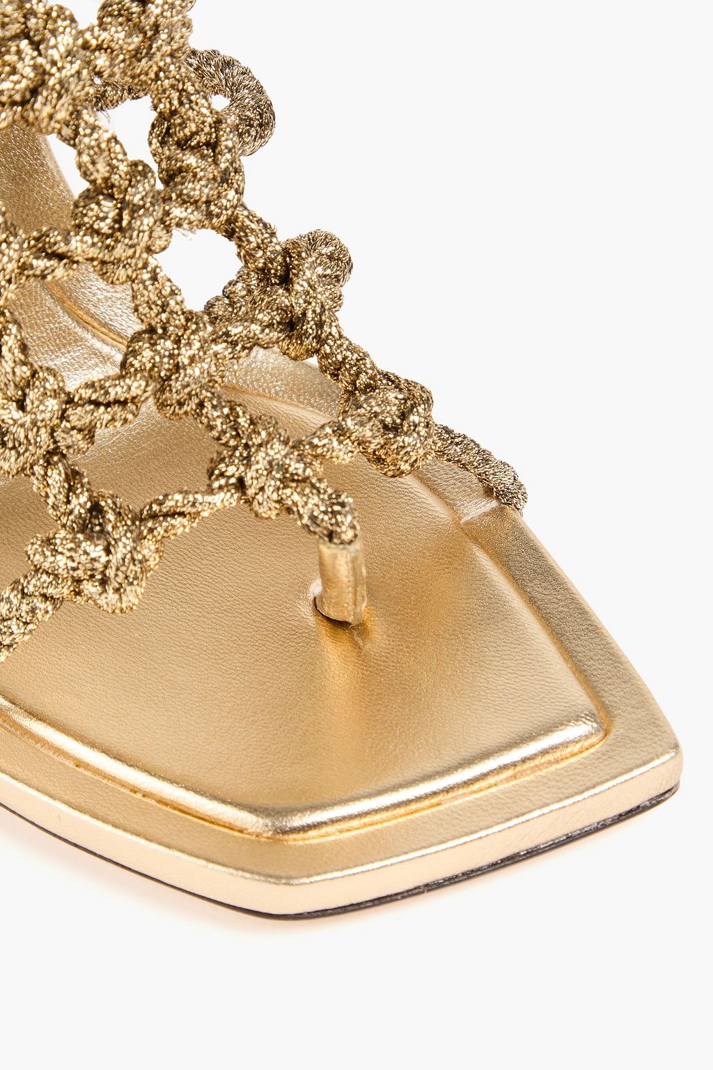 JIMMY CHOO صندل «لوبزيل 100» بأحبال ولون معدني
