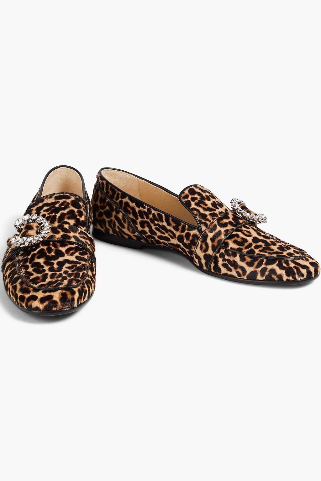 JIMMY CHOO ローファー クリスタル付き レオパードプリント