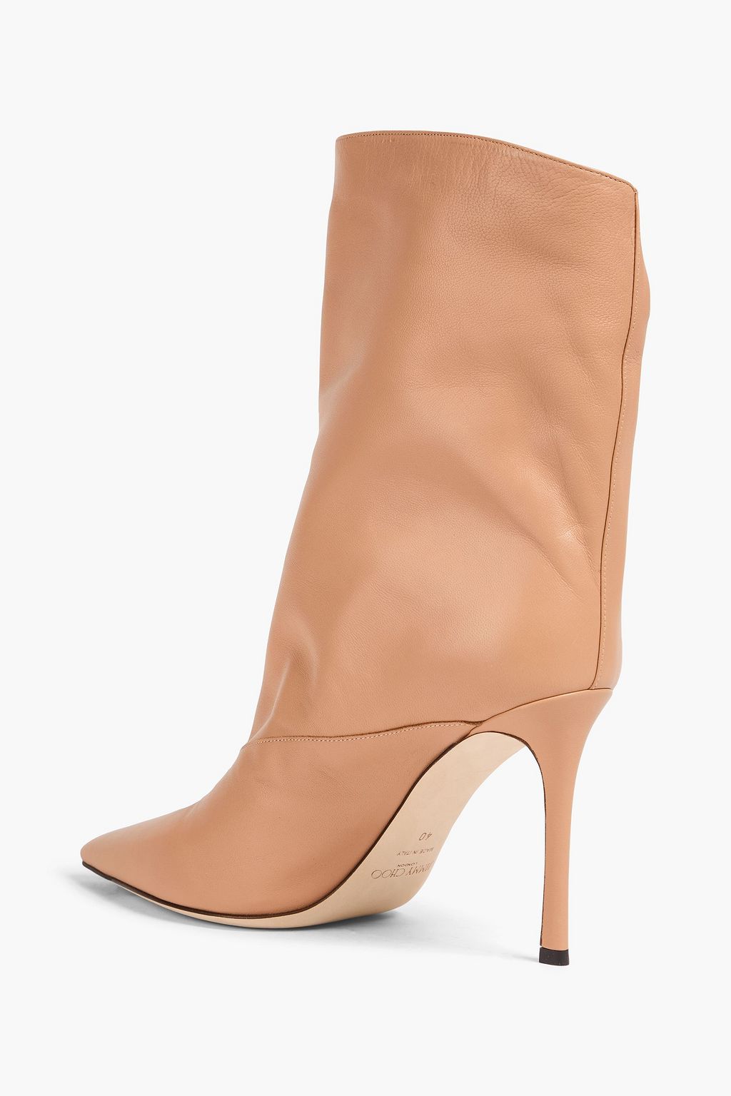 JIMMY CHOO بوت Oriel بطول الكاحل من الجلد بتأثير مزموم