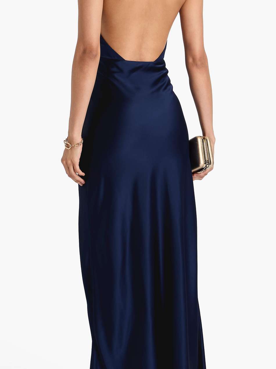edyth embellished satin halterneck maxi dress