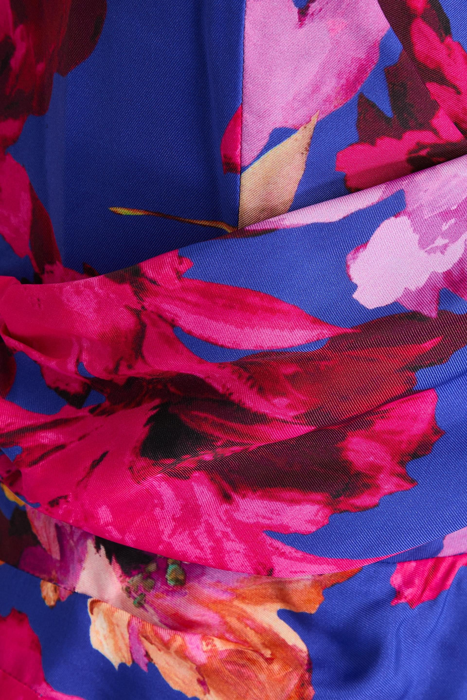 Nicholas Wrap-effect Floral-print Twill Maxi Dress In Indigo