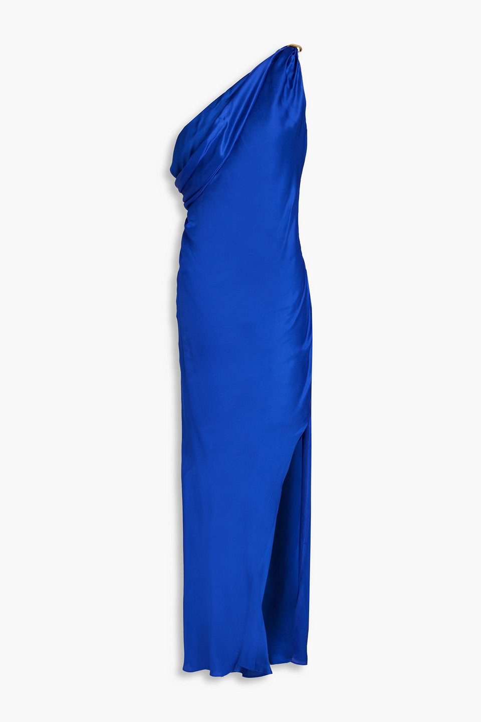 Nicholas Halle One-shoulder Satin Maxi Dress In Royal Blue