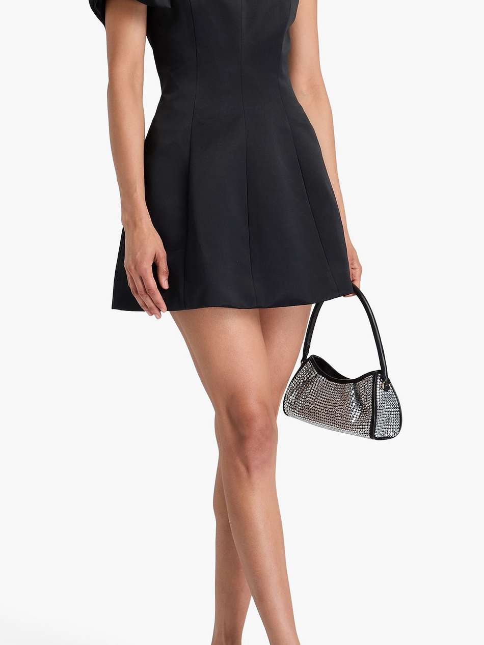 lily off-the-shoulder satin mini dress