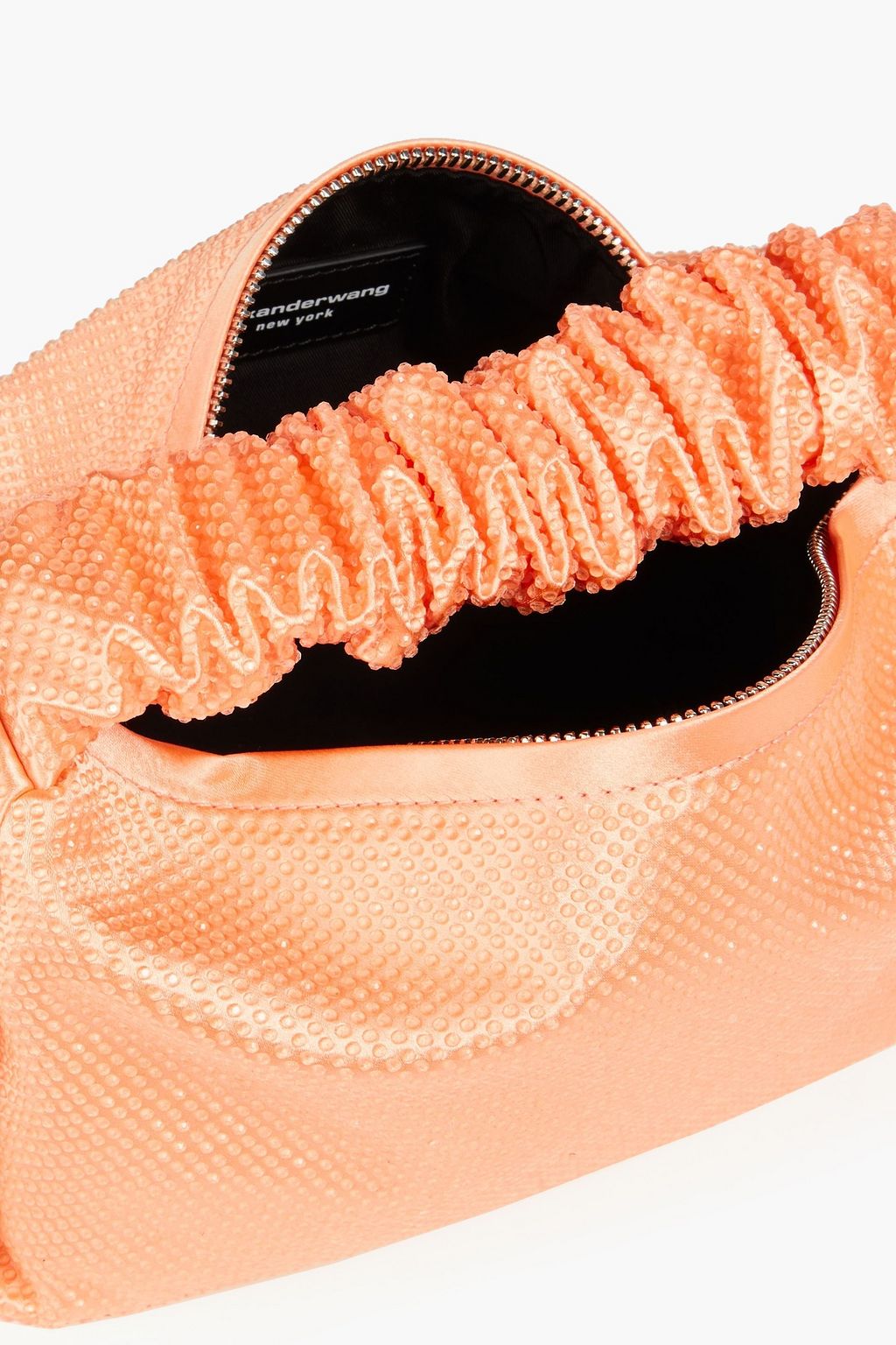 ALEXANDER WANG Scrunchie crystal-embellished satin tote