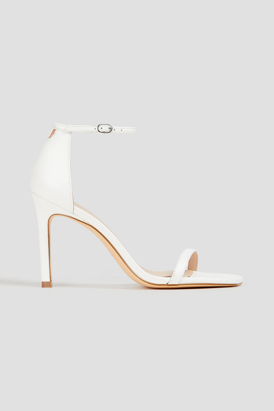 Stuart Weitzman Amelina 95 Leather Sandals In White