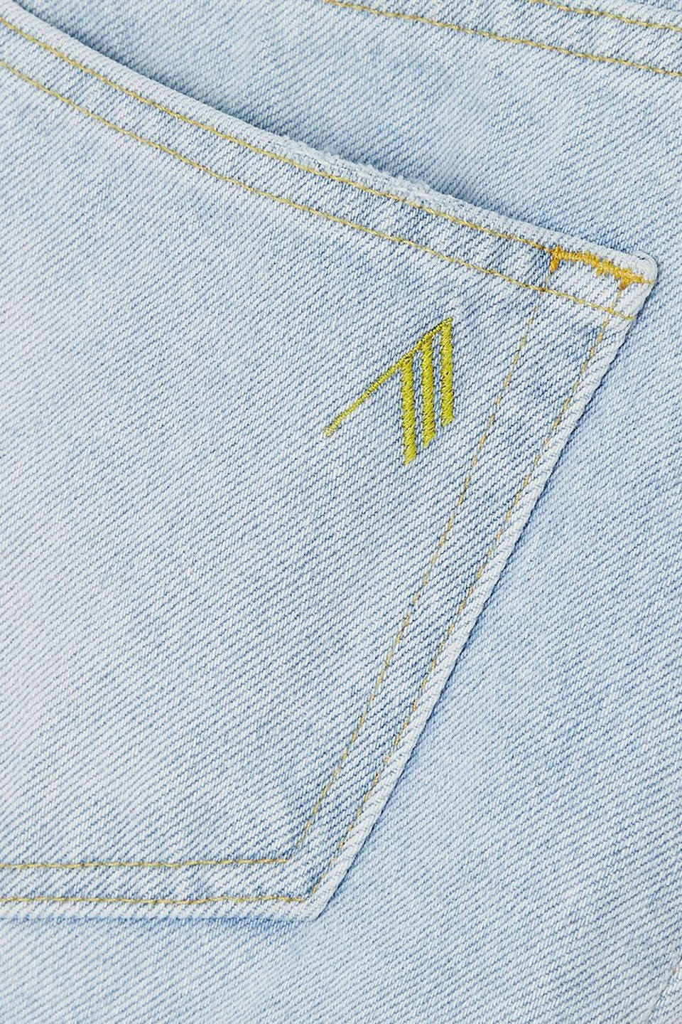 Attico Sky Blue Abra Mini Denim Skirt In Light Denim