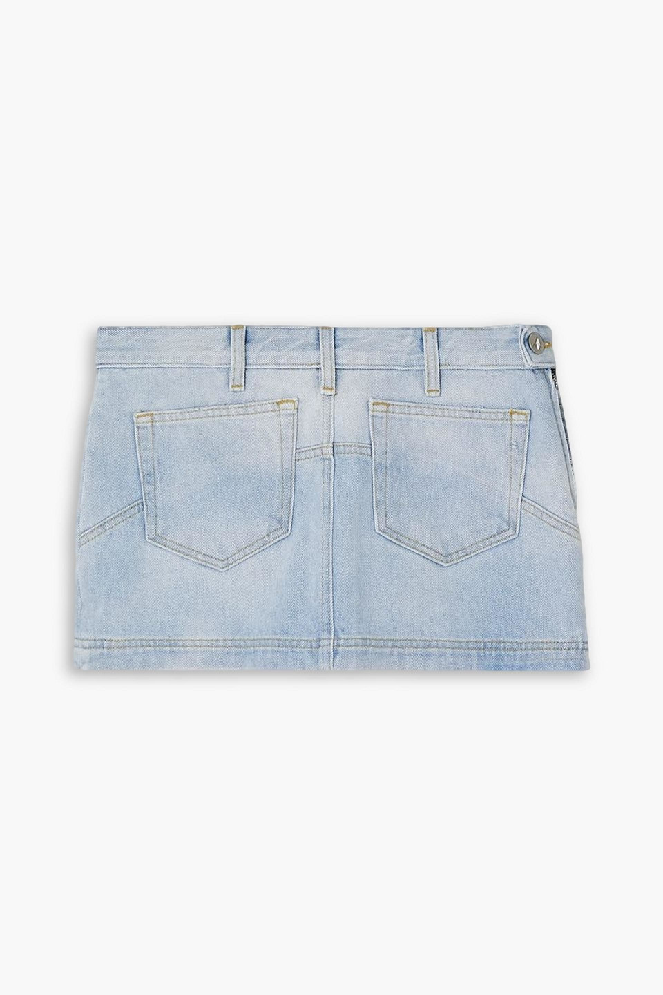 Attico Sky Blue Abra Mini Denim Skirt In Light Denim