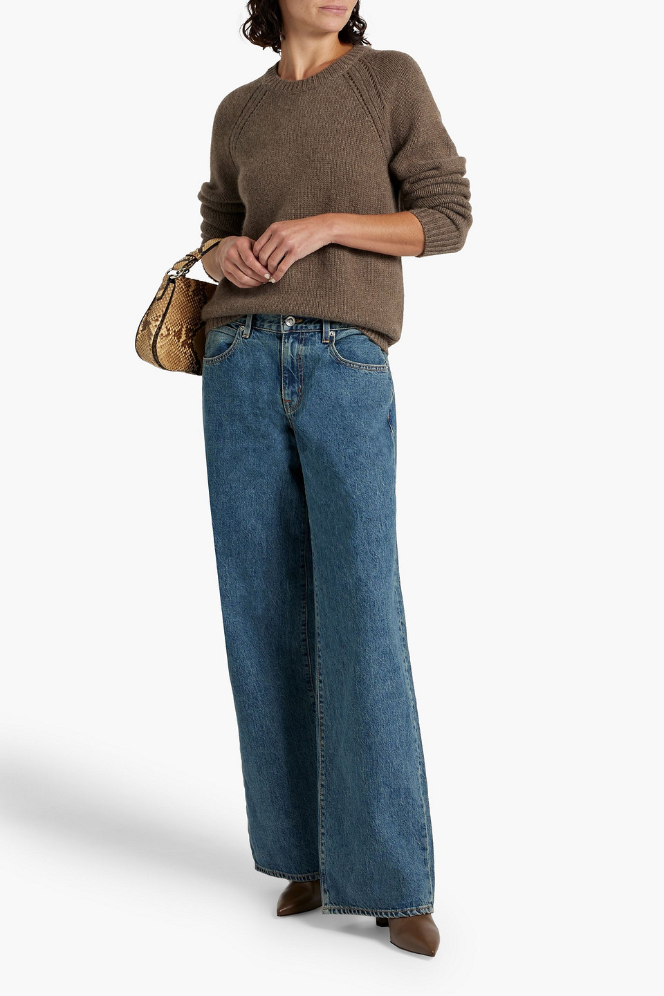 Autumn Cashmere Knitted Sweater In Taupe