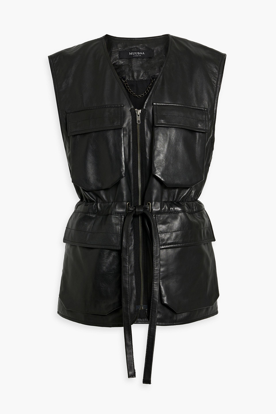 Muubaa Leather Vest In Black