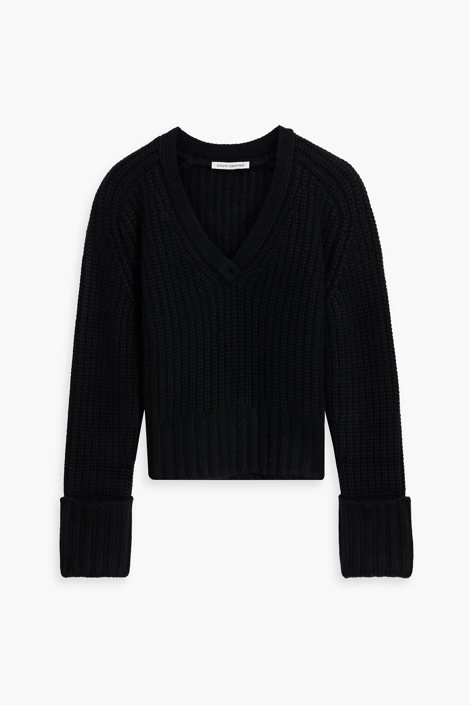 Autumn Cashmere Ribbed-knit Sweater In Black