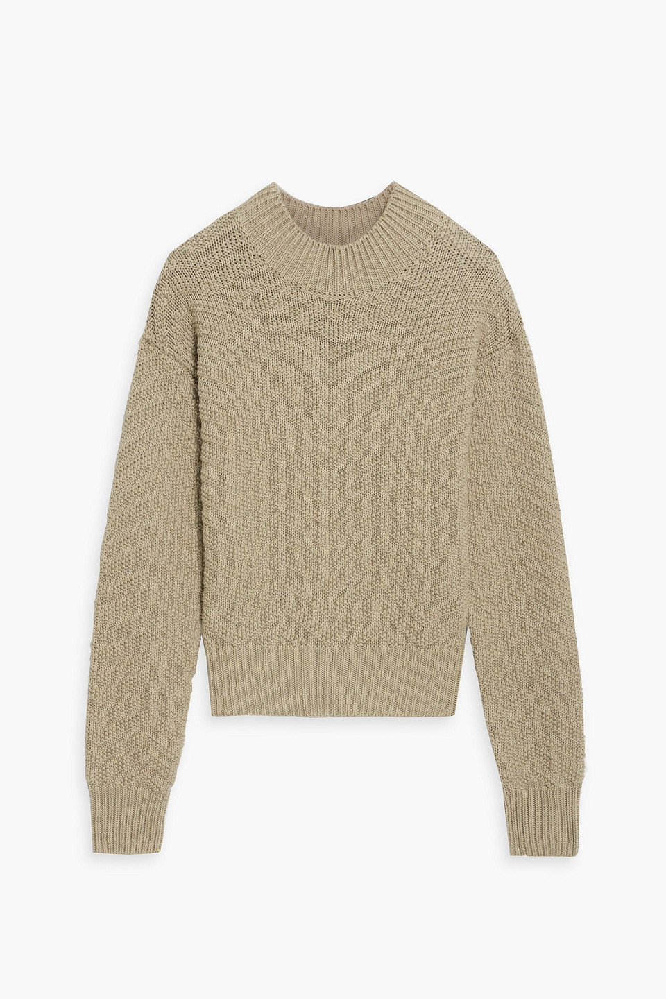 Autumn Cashmere Jacquard-knit Cotton Sweater In Mushroom