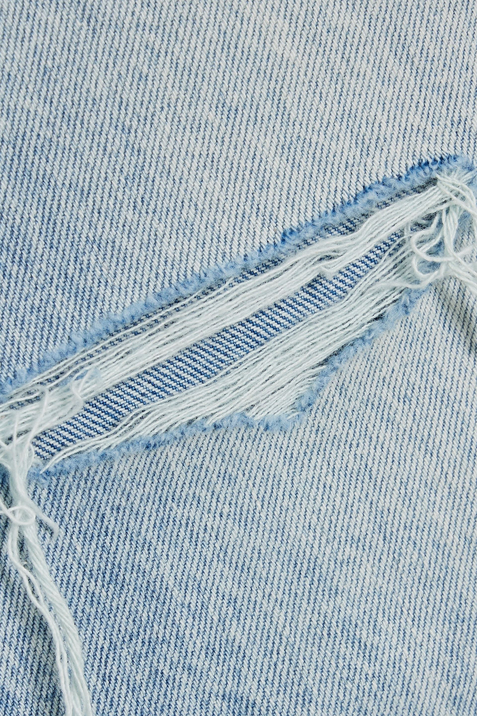 Slvrlake London Distressed High-rise Straight-leg Jeans In Light Denim