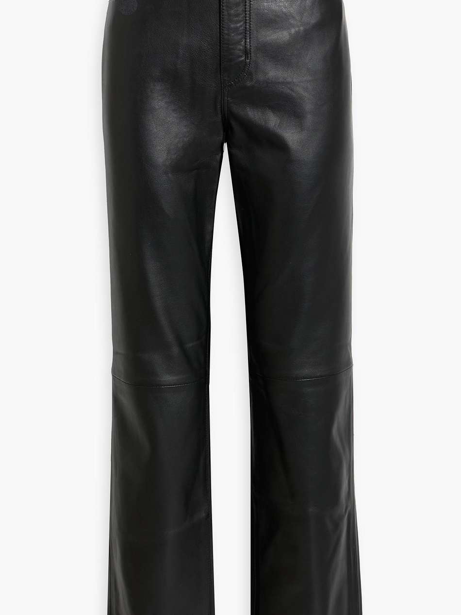 london leather straight-leg pants