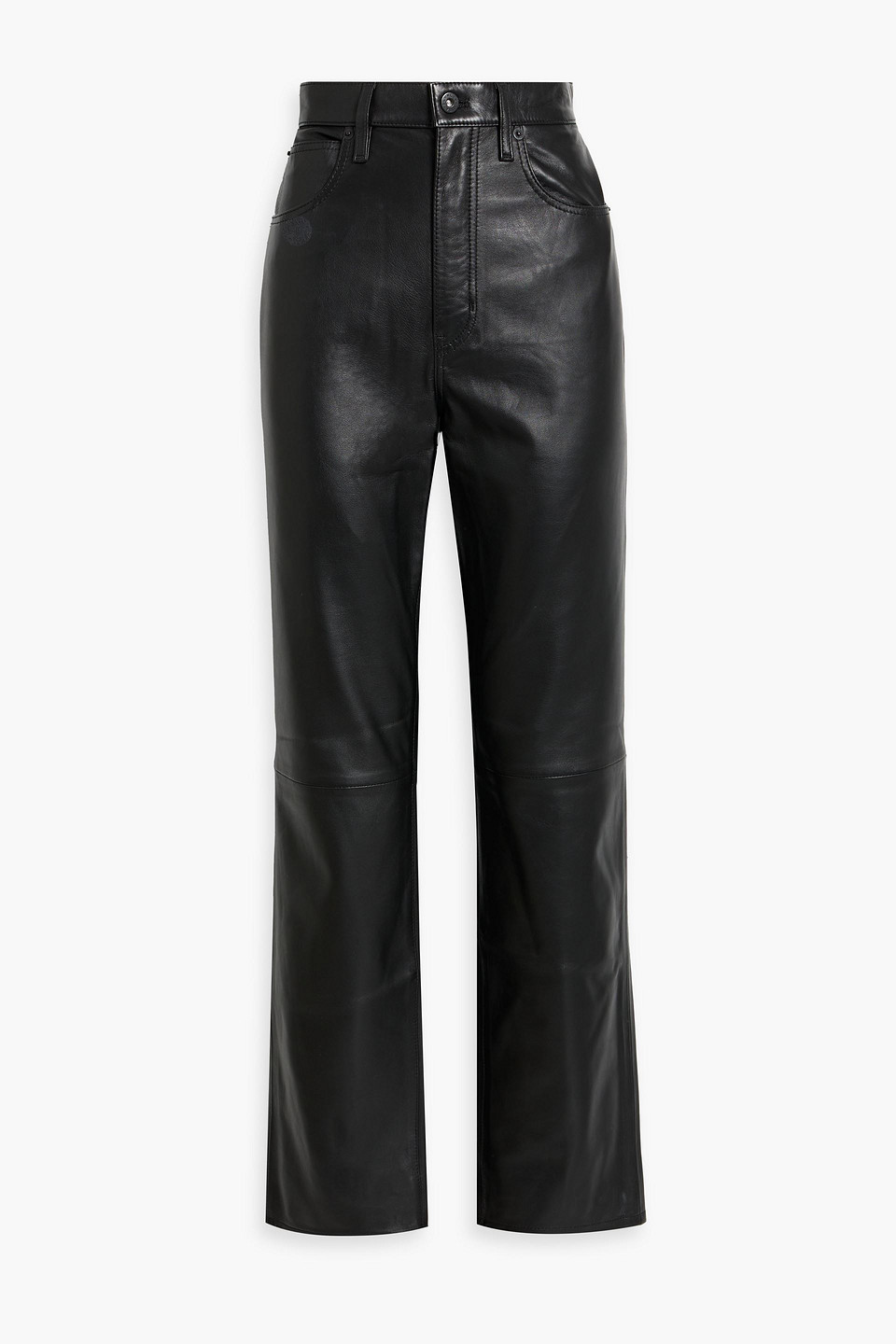 Slvrlake London Leather Straight-leg Pants In Black