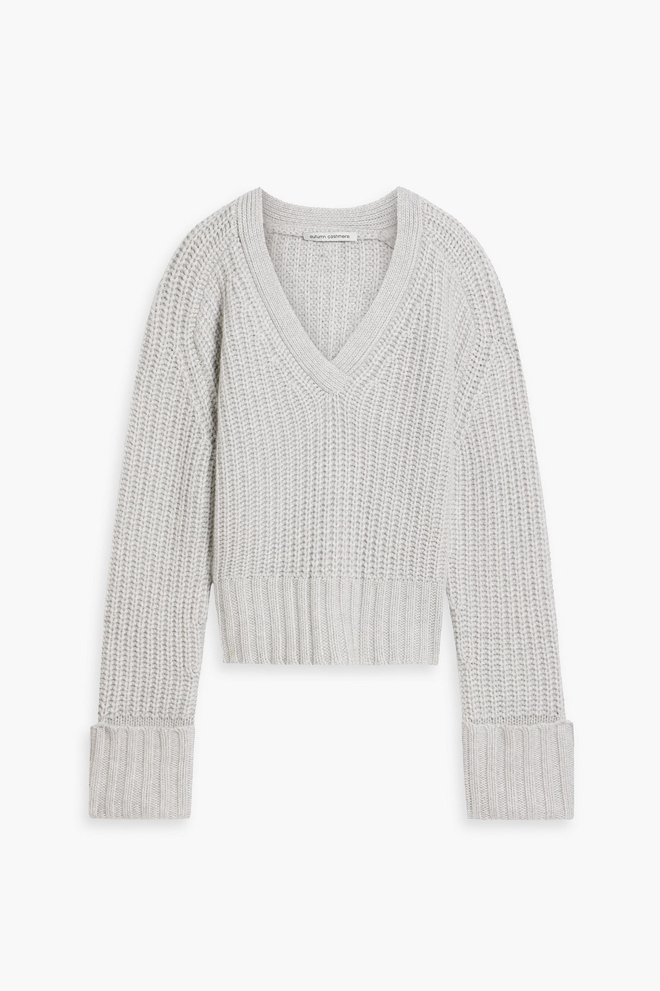 Autumn Cashmere Ribbed-knit Sweater In Light Gray