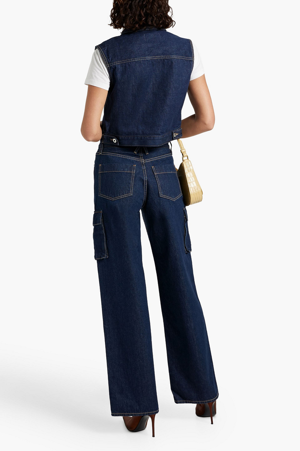 SLVRLAKE TRUCKER CROPPED DENIM VEST