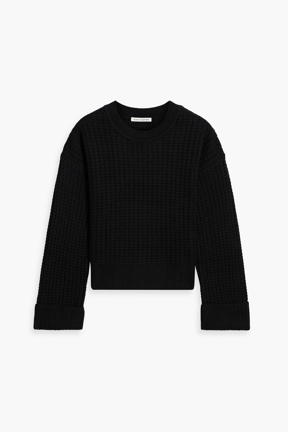 Autumn Cashmere Waffle-knit Cashmere Sweater In Black