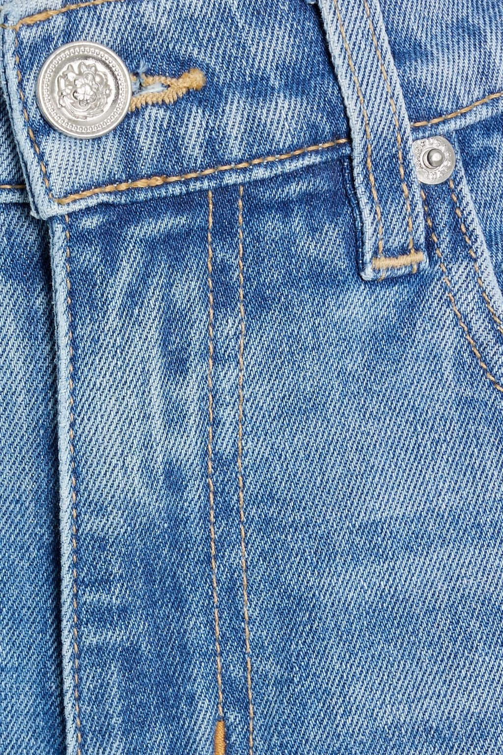 SLVRLAKE Reese distressed mid-rise flared  jeans
