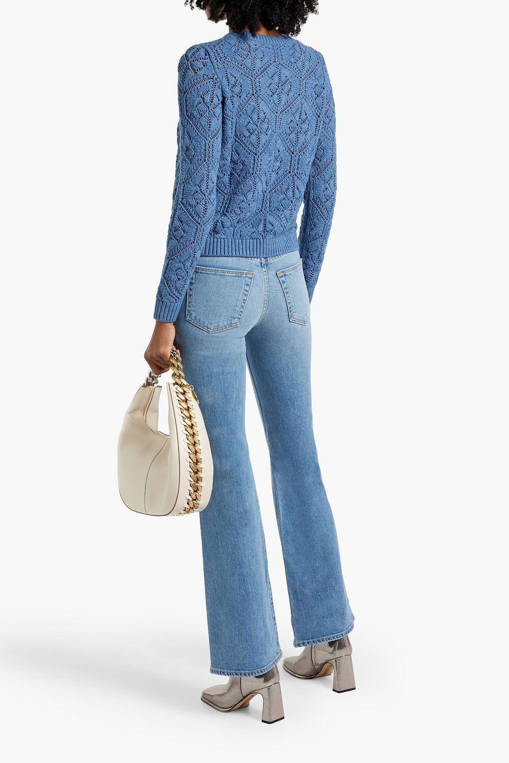 SLVRLAKE Reese distressed mid-rise flared  jeans