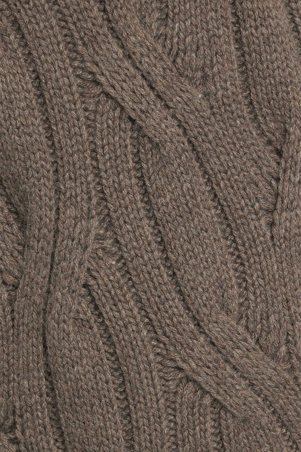 AUTUMN CASHMERE Cable-knit and ribbed-knit turtleneck tunic