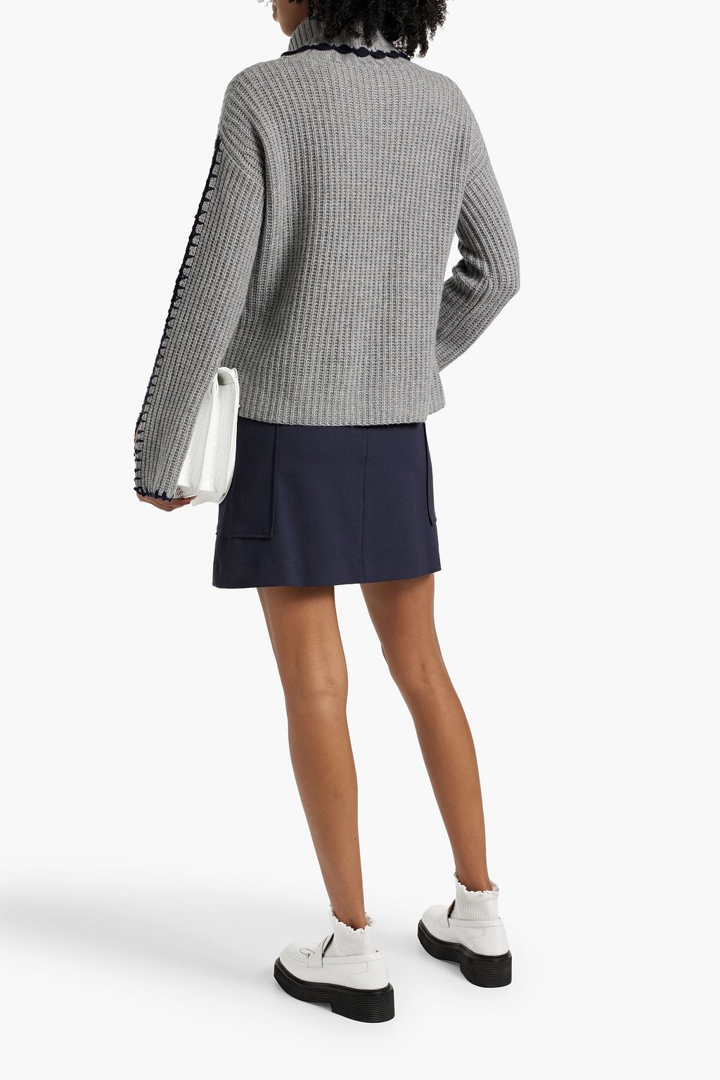 AUTUMN CASHMERE Ribbed-knit turtleneck sweater