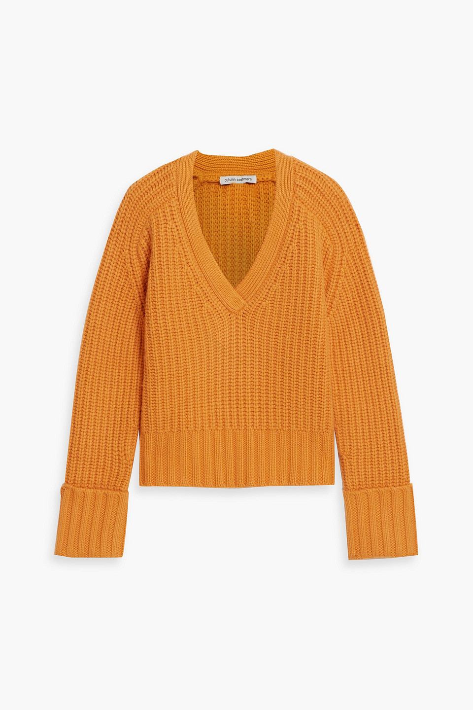 Autumn Cashmere Ribbed-knit Sweater In Saffron
