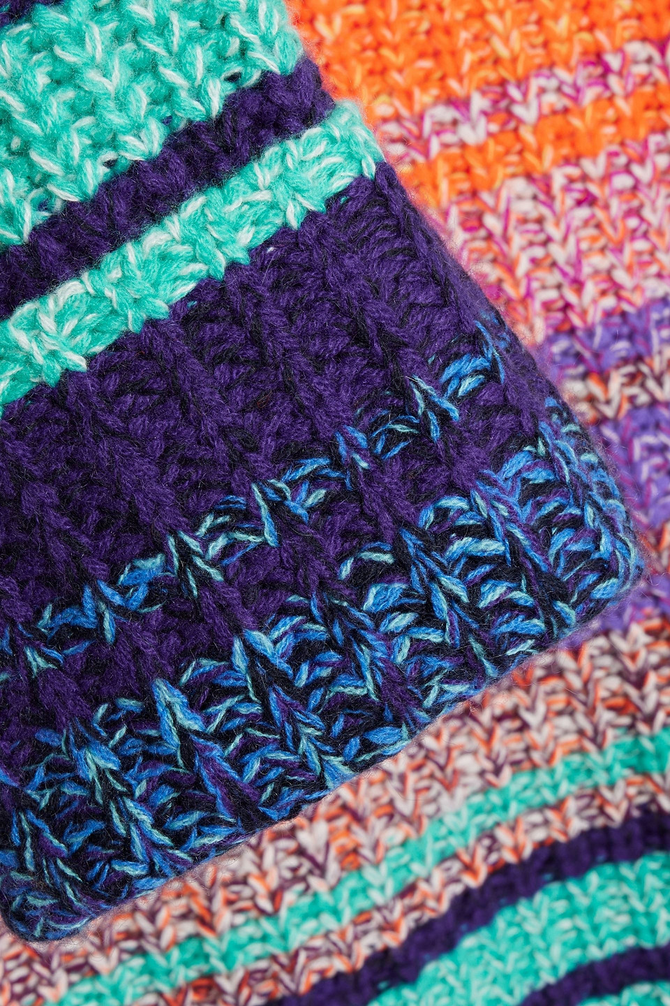 Autumn Cashmere Striped Cashmere Turtleneck Sweater In Bright Orange