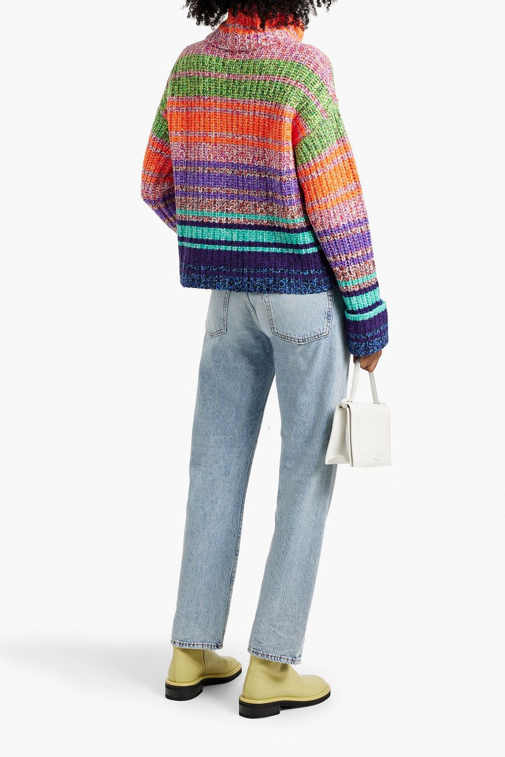 AUTUMN CASHMERE Striped cashmere turtleneck sweater