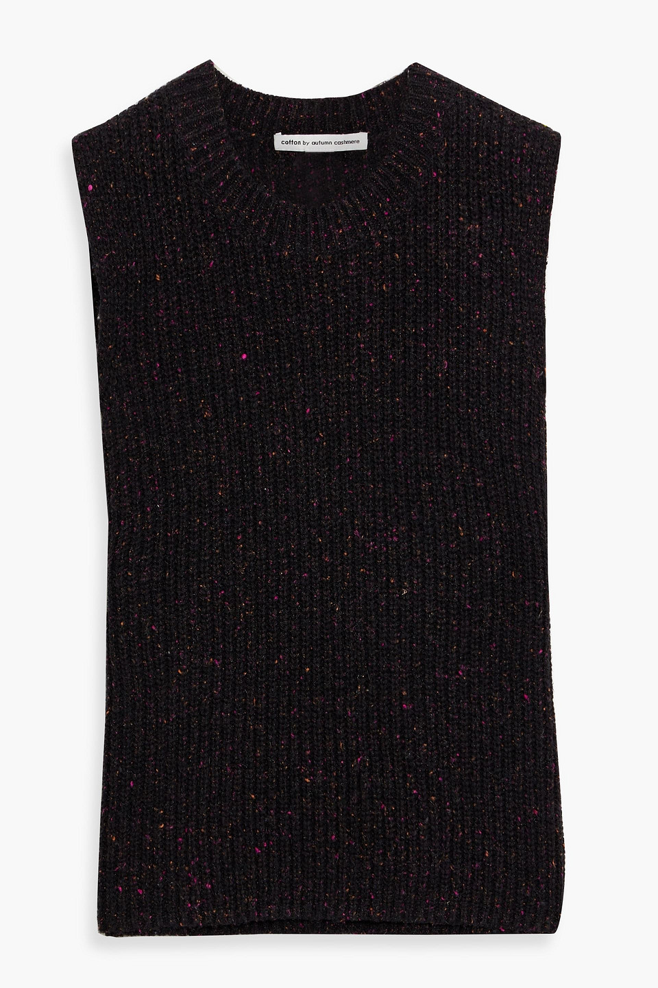 Cotton By Autumn Cashmere Donegal Knitted Vest In Magenta